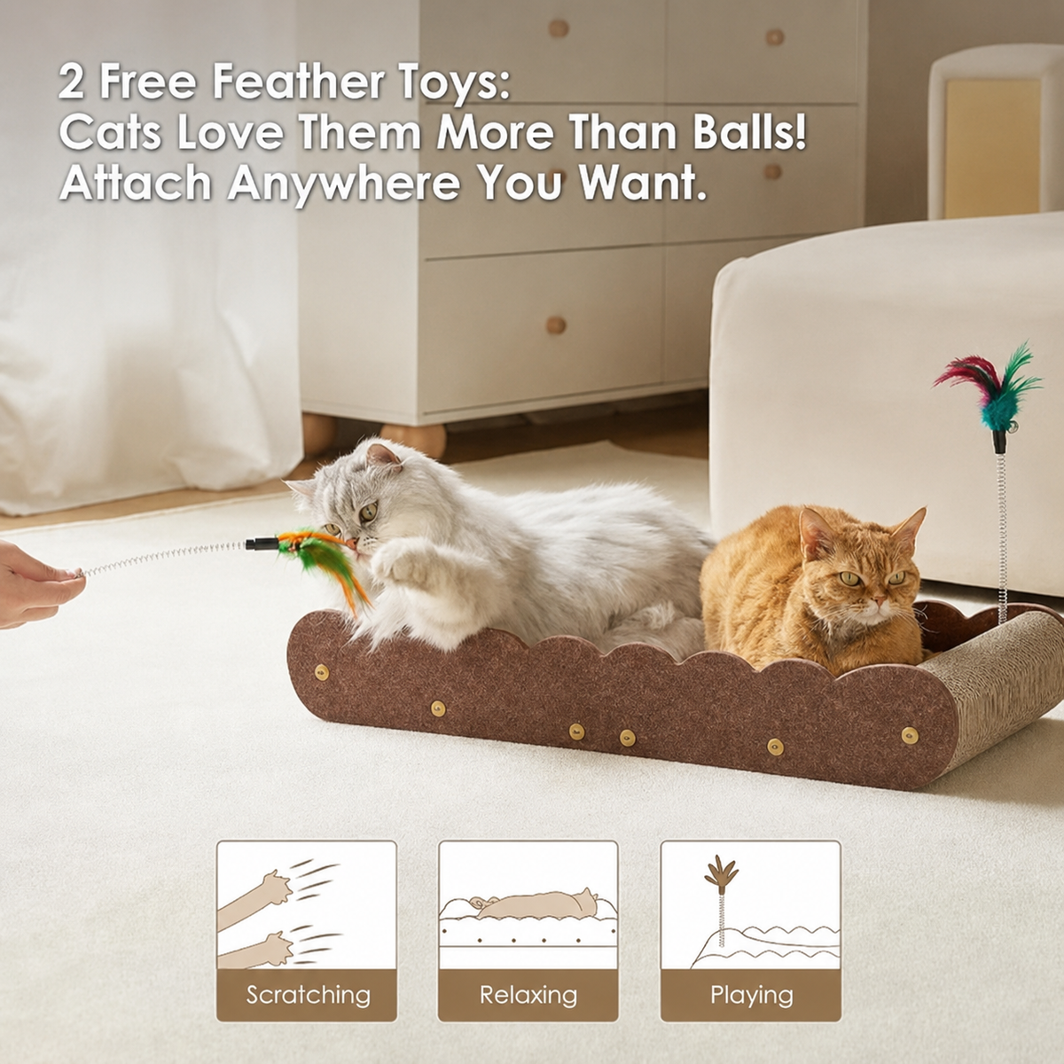 Cat scratcher bed corrugated cardboard surface