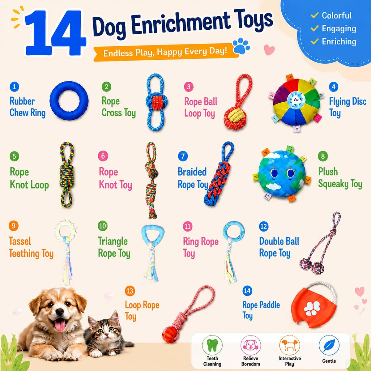 Puppy Play Gym with Hanging Toys & Hammock